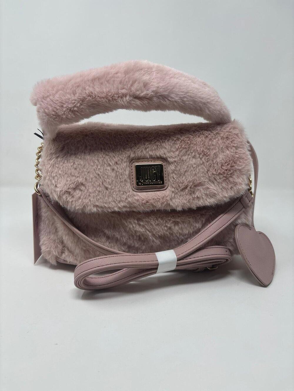 Juicy couture fluffy furry Crossbody pink bag purse